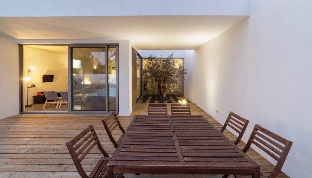 Deck on a modern house