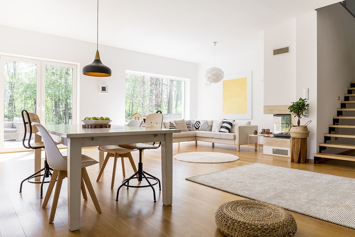 living room with lots of natural light